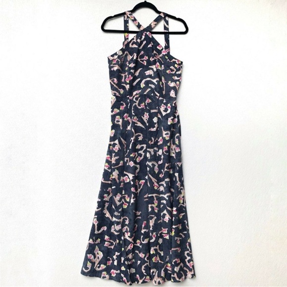 Cabi Halter Aurora Watercolor Floral Dress - Size 8 - Picture 3 of 10